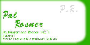 pal rosner business card